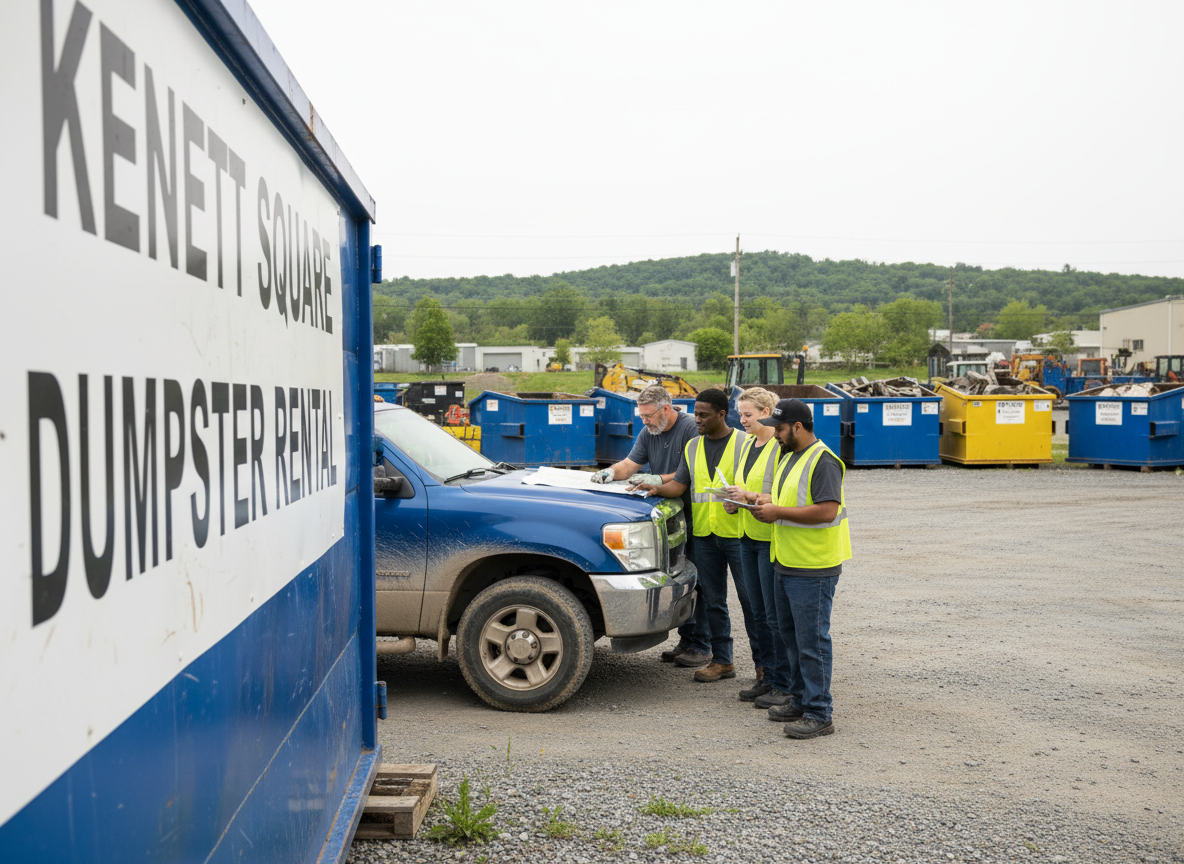 The Silver Dumpster Rental Kennett Square team at work in Kennett Square